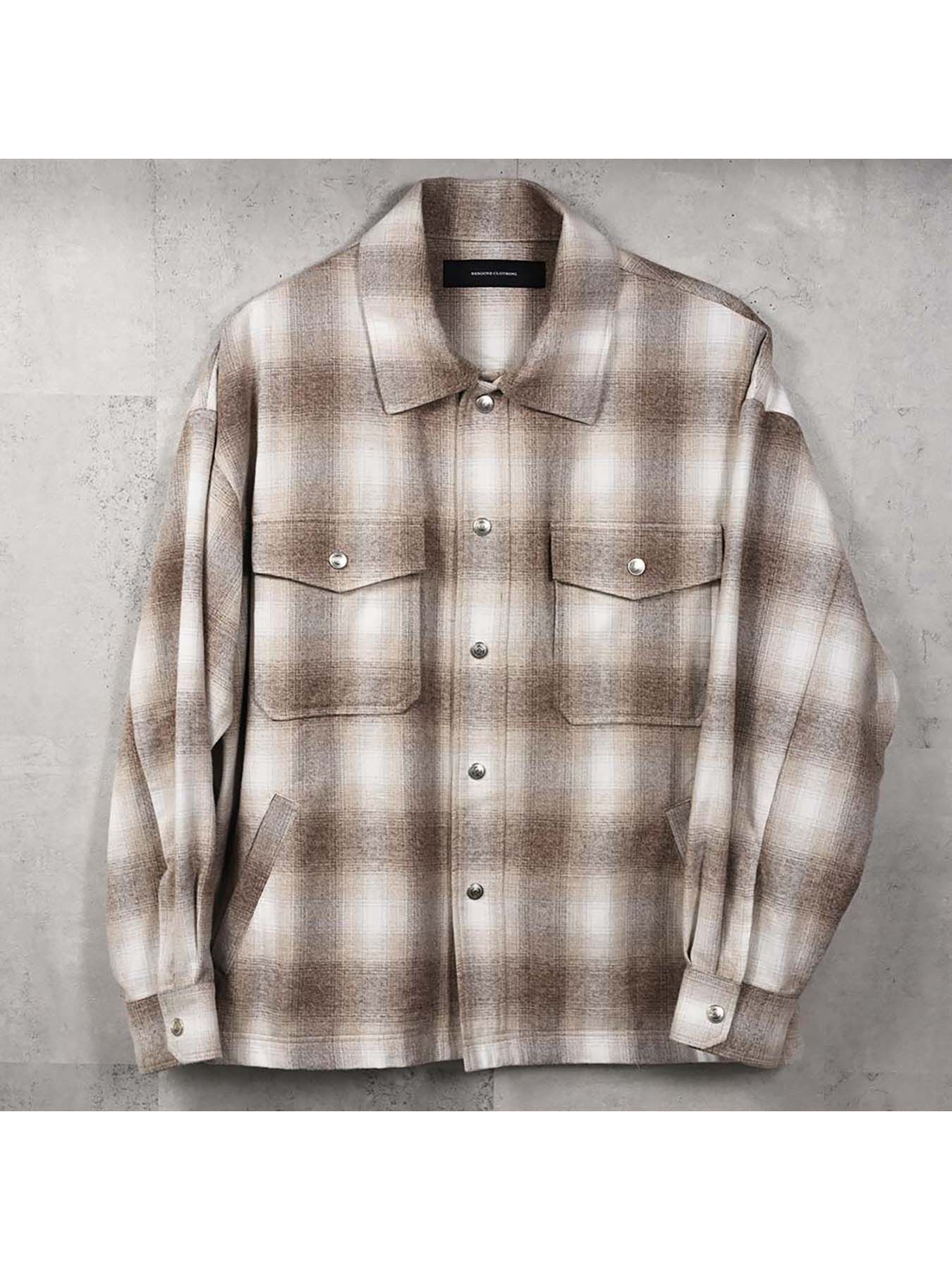【予約品 8月31日(日) 締切】FLANNEL CHECK JK / フランネルチェック ジャケット / ブラウン