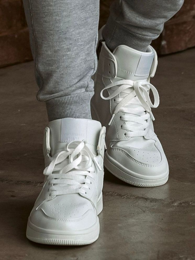 ラインストーンロゴハイカットスニーカー / ホワイトUSX-26007