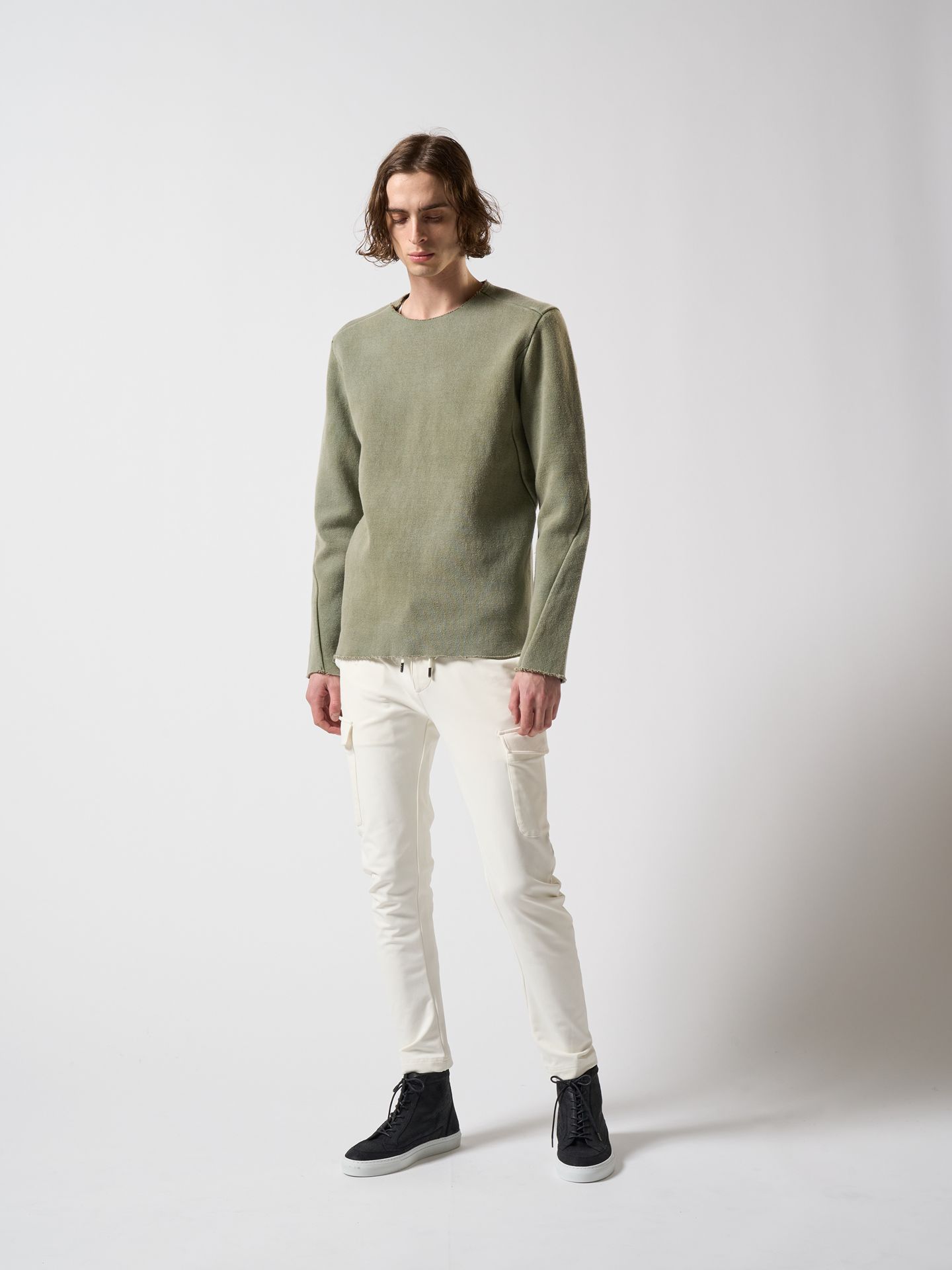 【予約品】 3D banana slim cargo / スリムカーゴパンツ / ホワイト