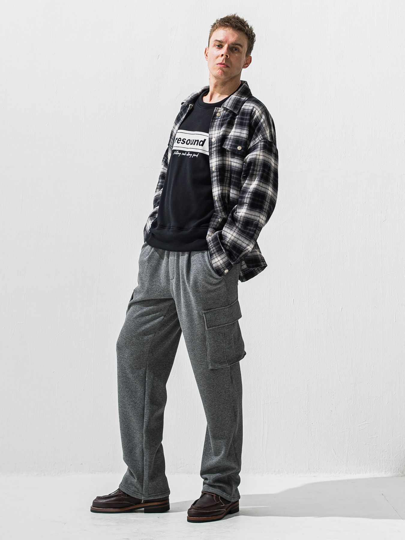 【予約品 9月6日(日) 締切】BOX VELOURS FLEECE DROP TRAINER / ボックスロゴ 裏起毛 ルーズトレーナー / ブラック