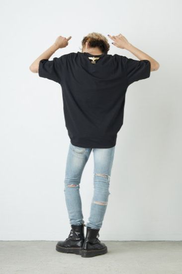 RHINESTONE BIG EAGLE T-SHIRTS/ ブラック 【BOY LONDON】