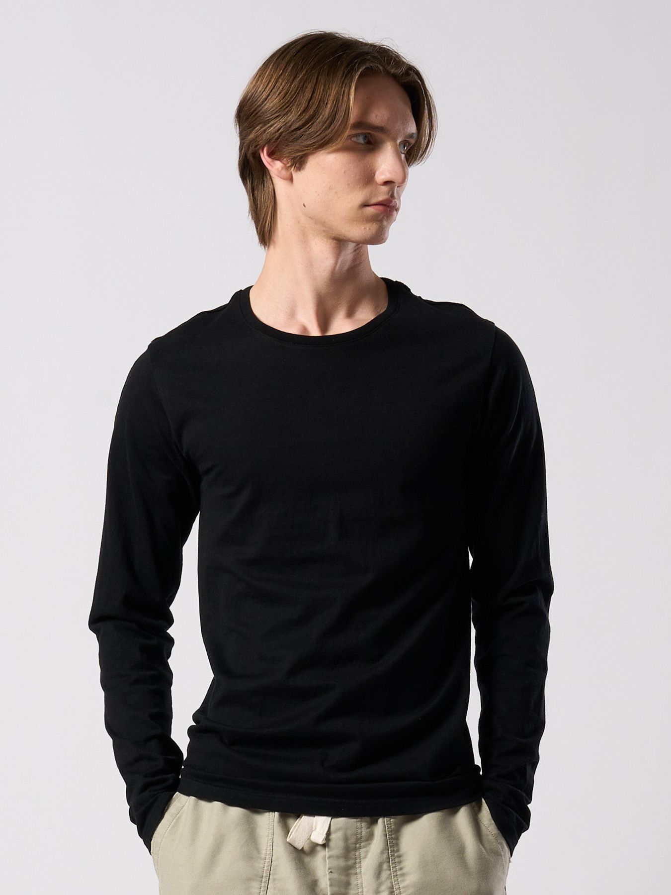 【予約品 4月19日(日) 18時締切】slim basic crew-neck L/S / スリムベーシック クルーネック ショートスリーブ / ディープブラック