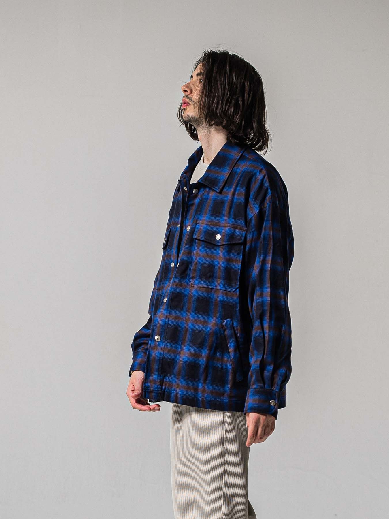 【予約品 11月16日(日) 締切】50s CHECK JK / オンブレチェック シャツジャケット / ブルー