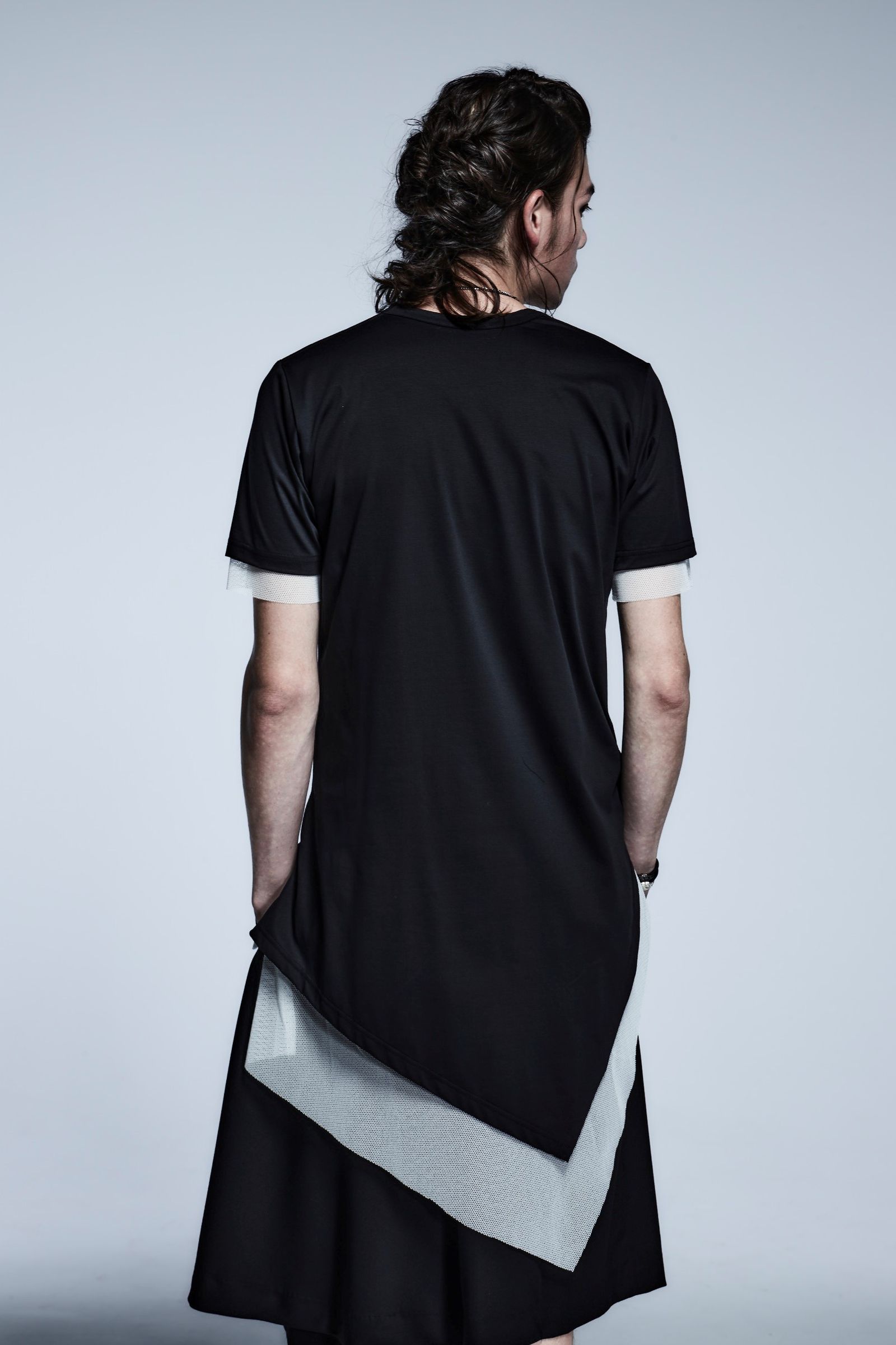 《予約品》 LayerdAsymmeT-Shirts Mesh+Mesh / Black&White 【kiryuyrik】 3月入荷予定