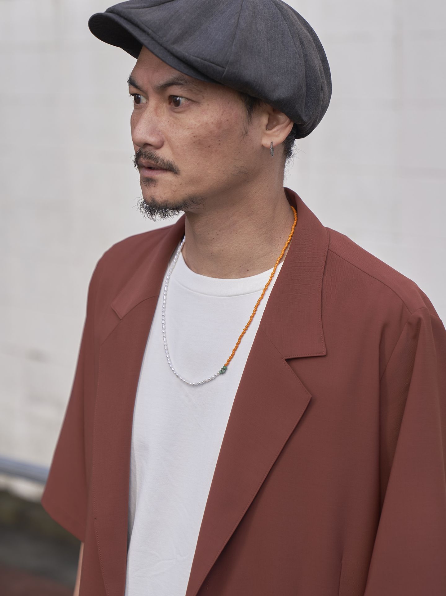 《予約品》 GEMSTONE TOP NECKLACE / ネックレス / オレンジ 【Iroquois.SENTI】