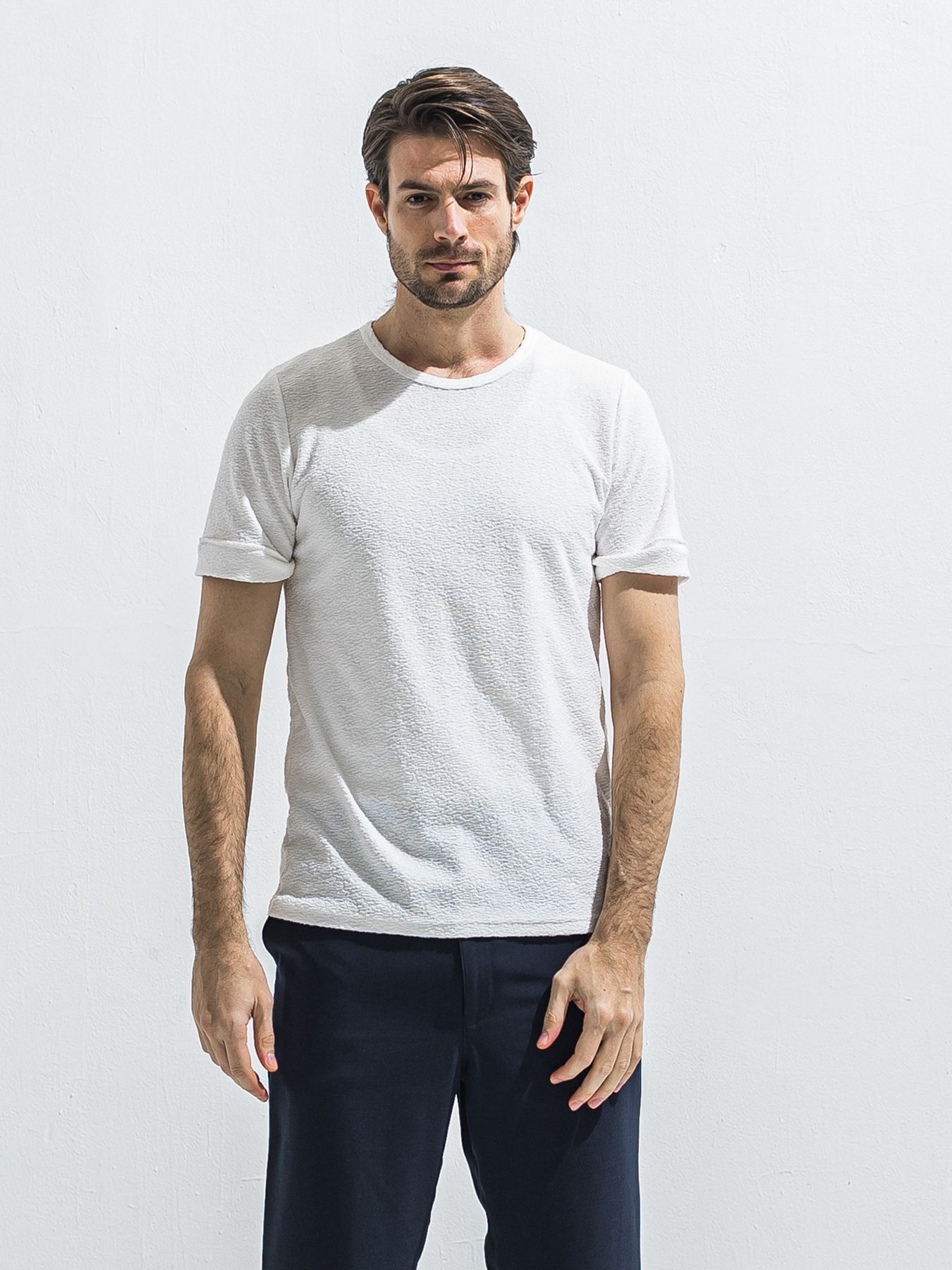 【予約品 2月15日(日) 18:00 締切】PILE ROLL UP TEE / パイルロールアップTシャツ / ホワイト