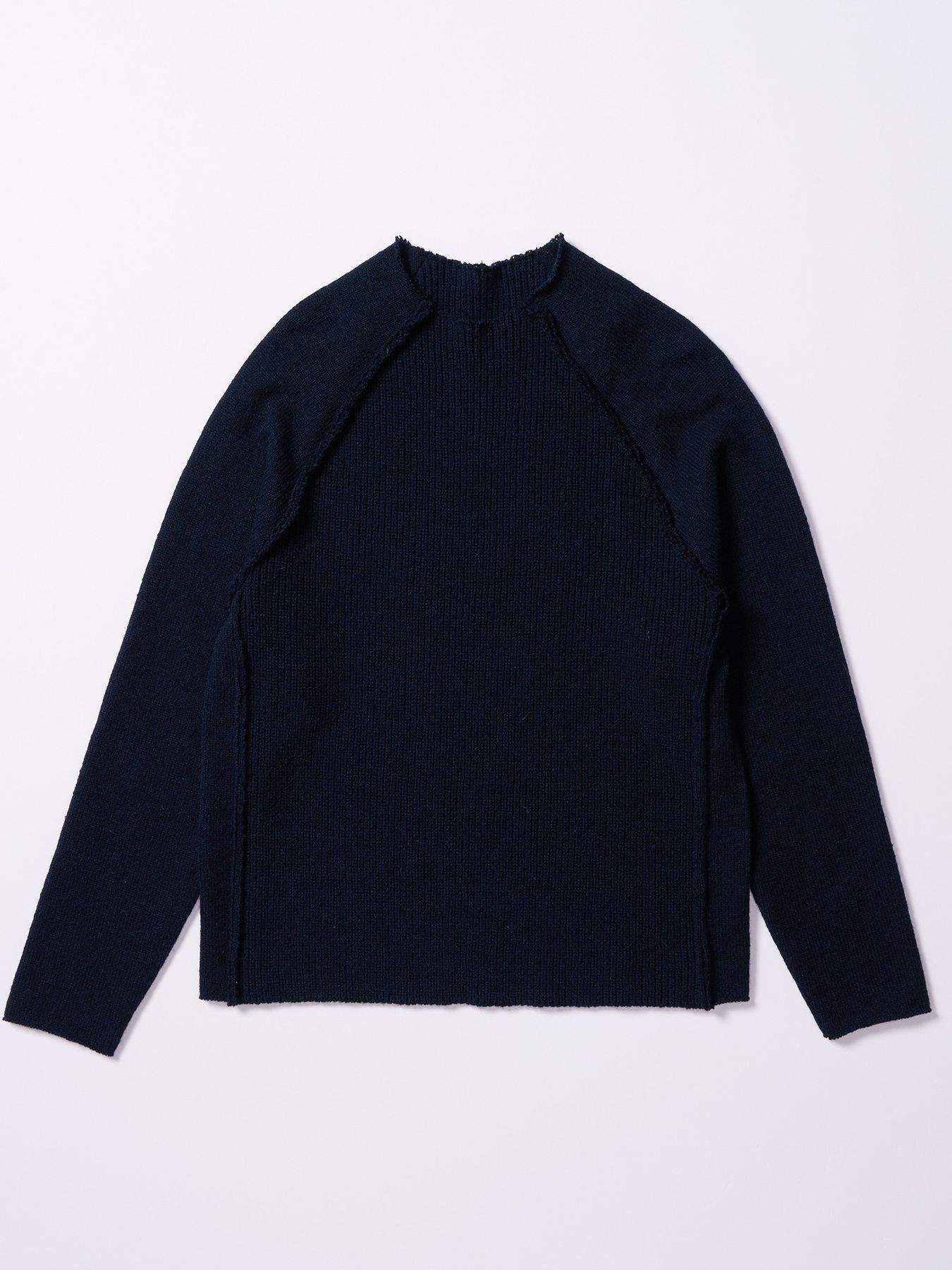 【予約品 4月19日(日) 18時締切】lomond×powder line high-neck knit / ライン ハイネックニット / ネイビー