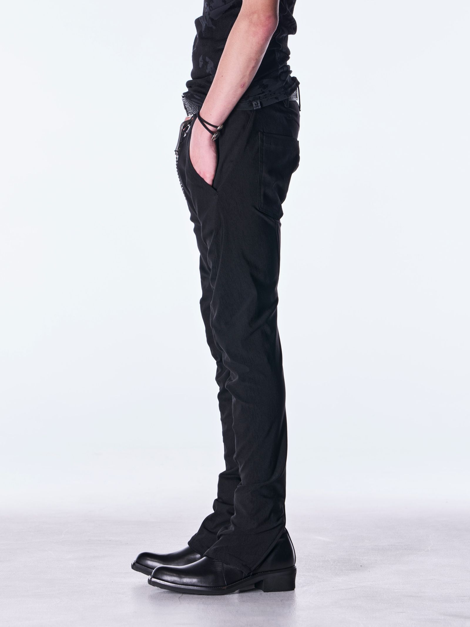 【予約品 6月29日(月) 締切】Denim Curve Pants / デニム カーブパンツ / ブラック