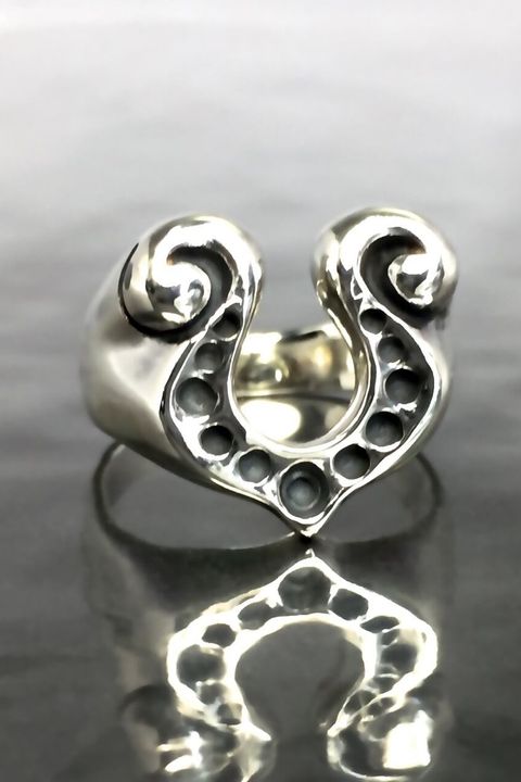 《受注生産》 MELODIC HORSESHOE RING リング 【GOD SIZE】 注文から1~2週間後入荷予定