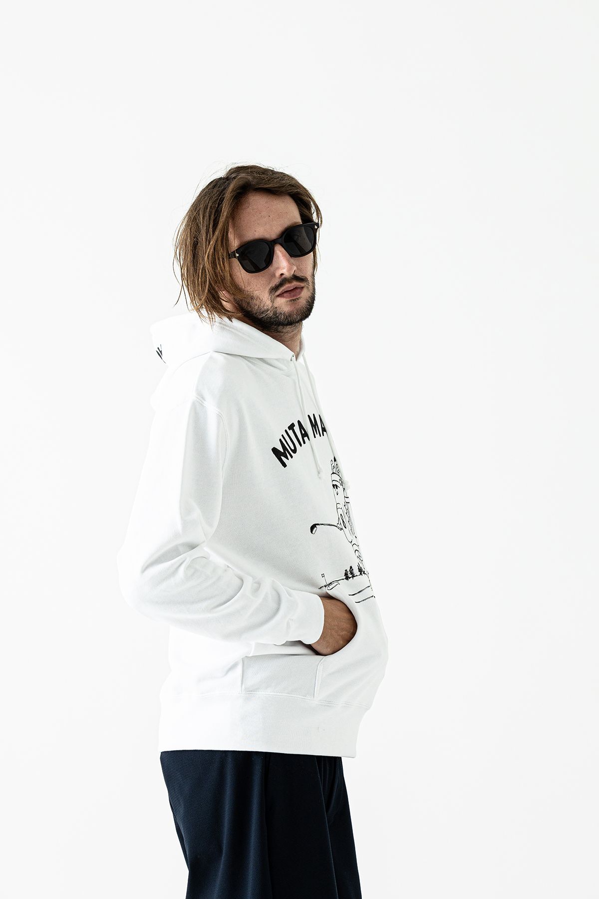 (予約品) muta ohtadesigh×SToL   Hooded Sweatshirt /  ホワイト  【Acanthus×muta】 2023年2月下旬~3月頃入荷予定