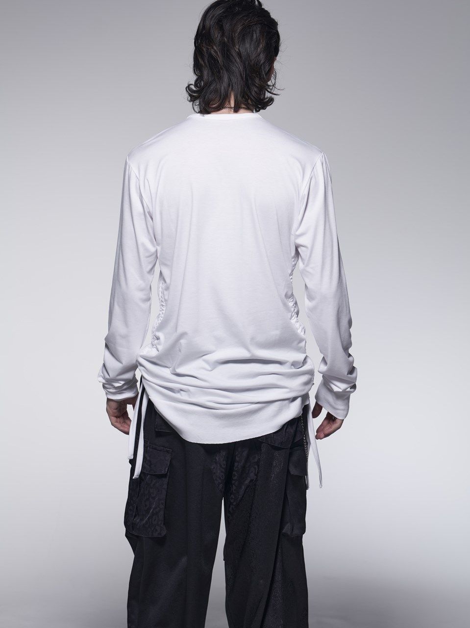 SideShirringRibT-Shirt / サイドシャリーング リブTシャツ / ホワイト 【kiryuyrik】