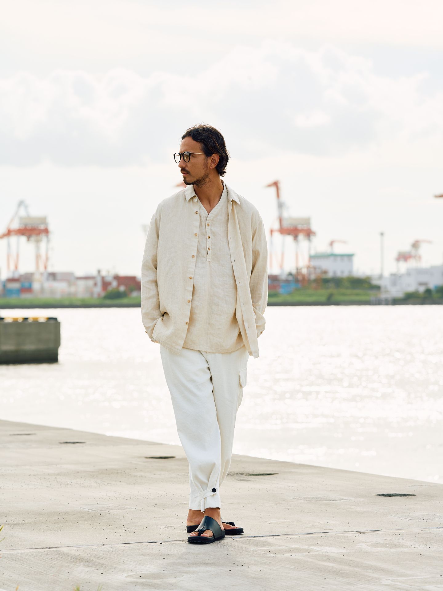 【予約品9月19日 10時締め】 shirt jacket / シャツジャケット / ライトベージュ