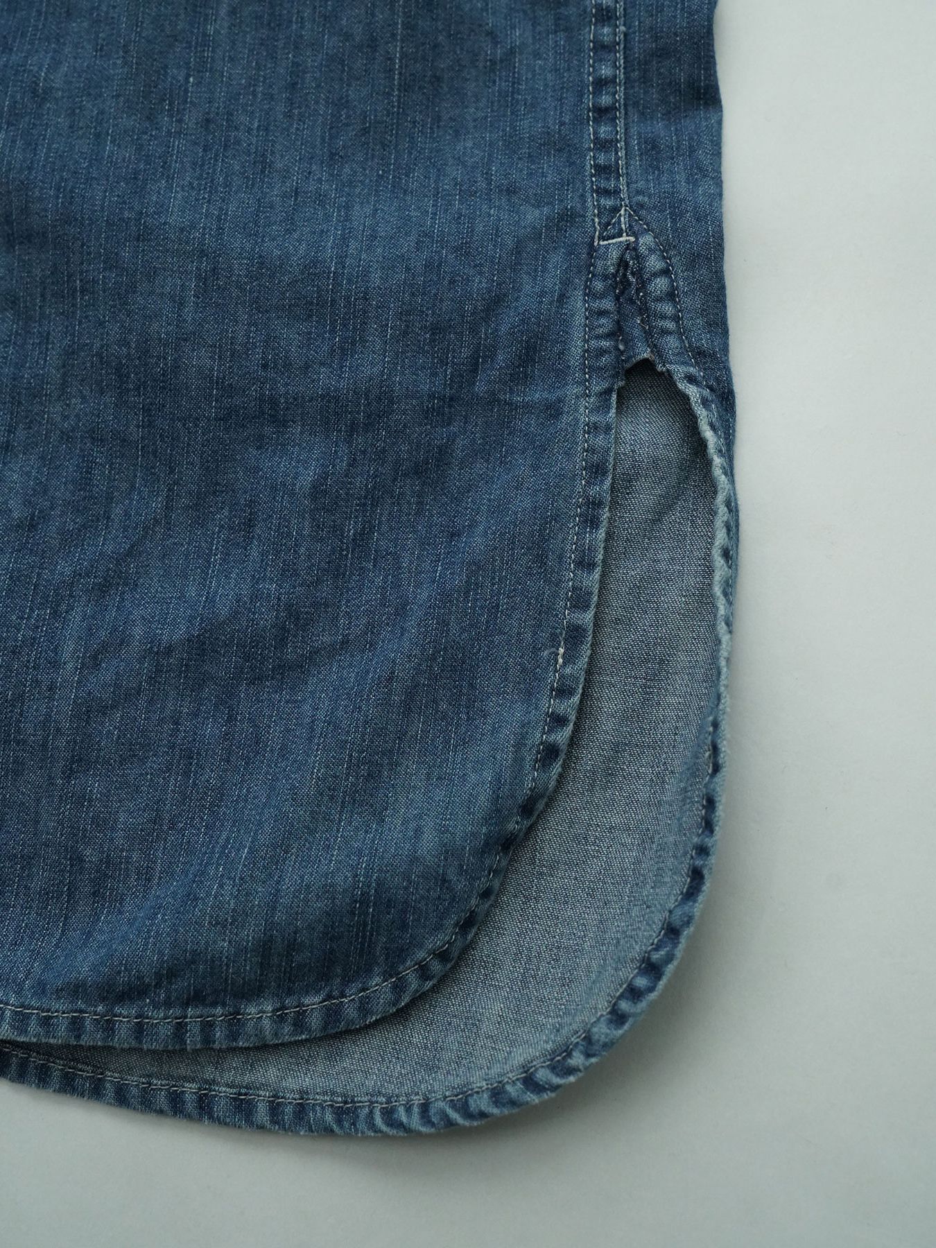 【予約品 10月26日(日) 締切】90sDENIMSHIRTS used / ユーズドデニムオーバーシャツ / INDIGO×L.GRAY