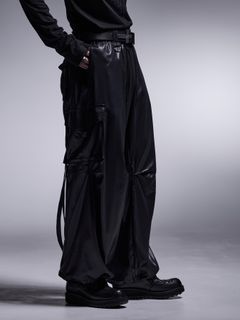 【予約品 7月13日(日) 締切】Wide Cargo Pants / ワイドタックスラックス / ブラック