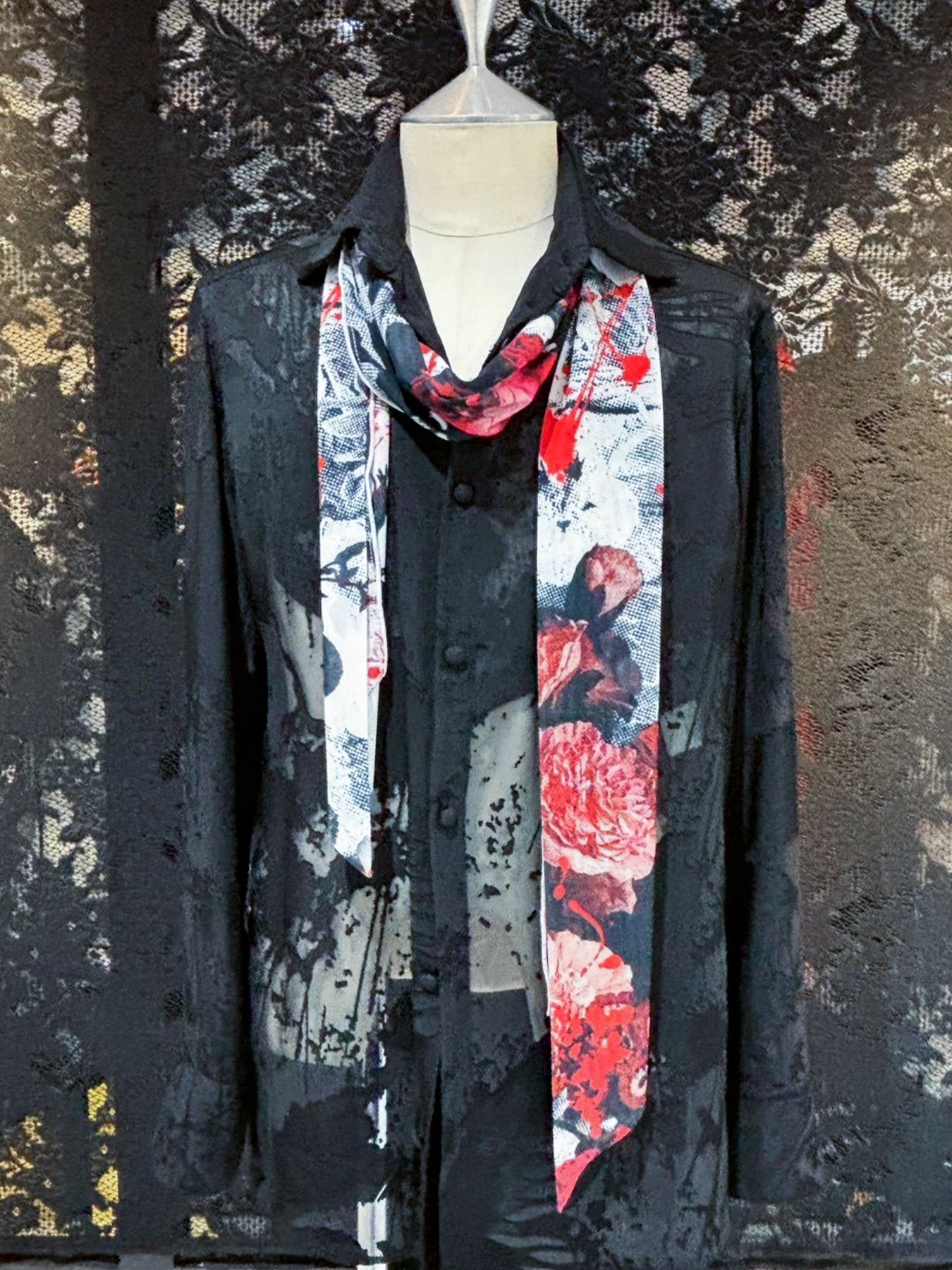 【予約品 1月4日(日) 締切】Stole / ストール / ブラックフローラ