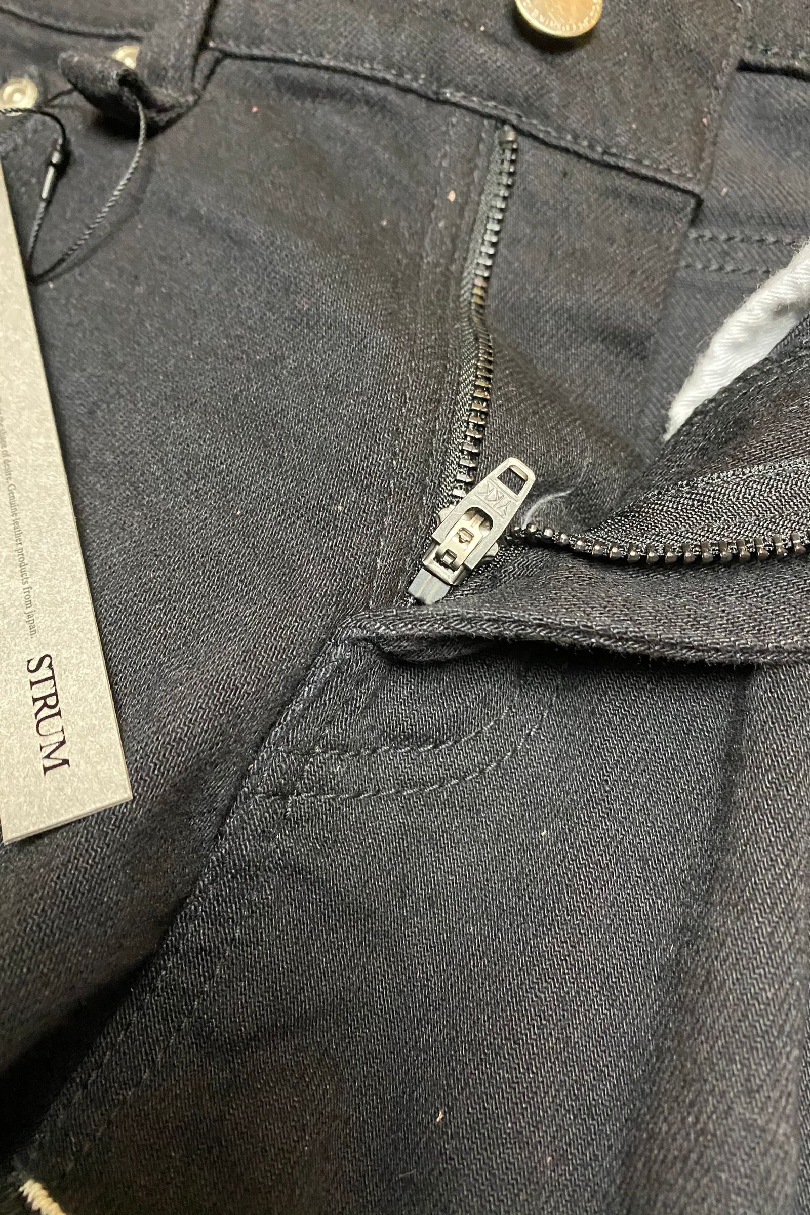 《予約品》 11oz オーガニックコットン ストレッチデニム SKINNY JOHN スキニー ワンウォッシュ / BLACK 【STRUM】 7月下~8月上旬入荷予定