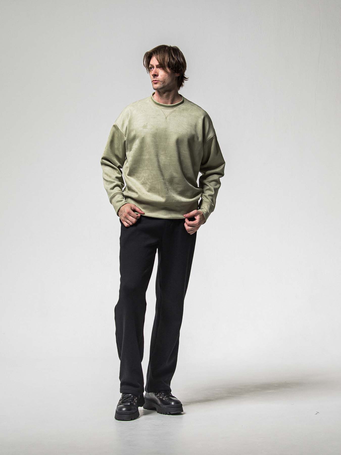 【予約品 8月31日(日) 締切】 VELOURS FLEECE WIDE TUCK PANTS / ベロアフリース ワイドタックパンツ / ブラック