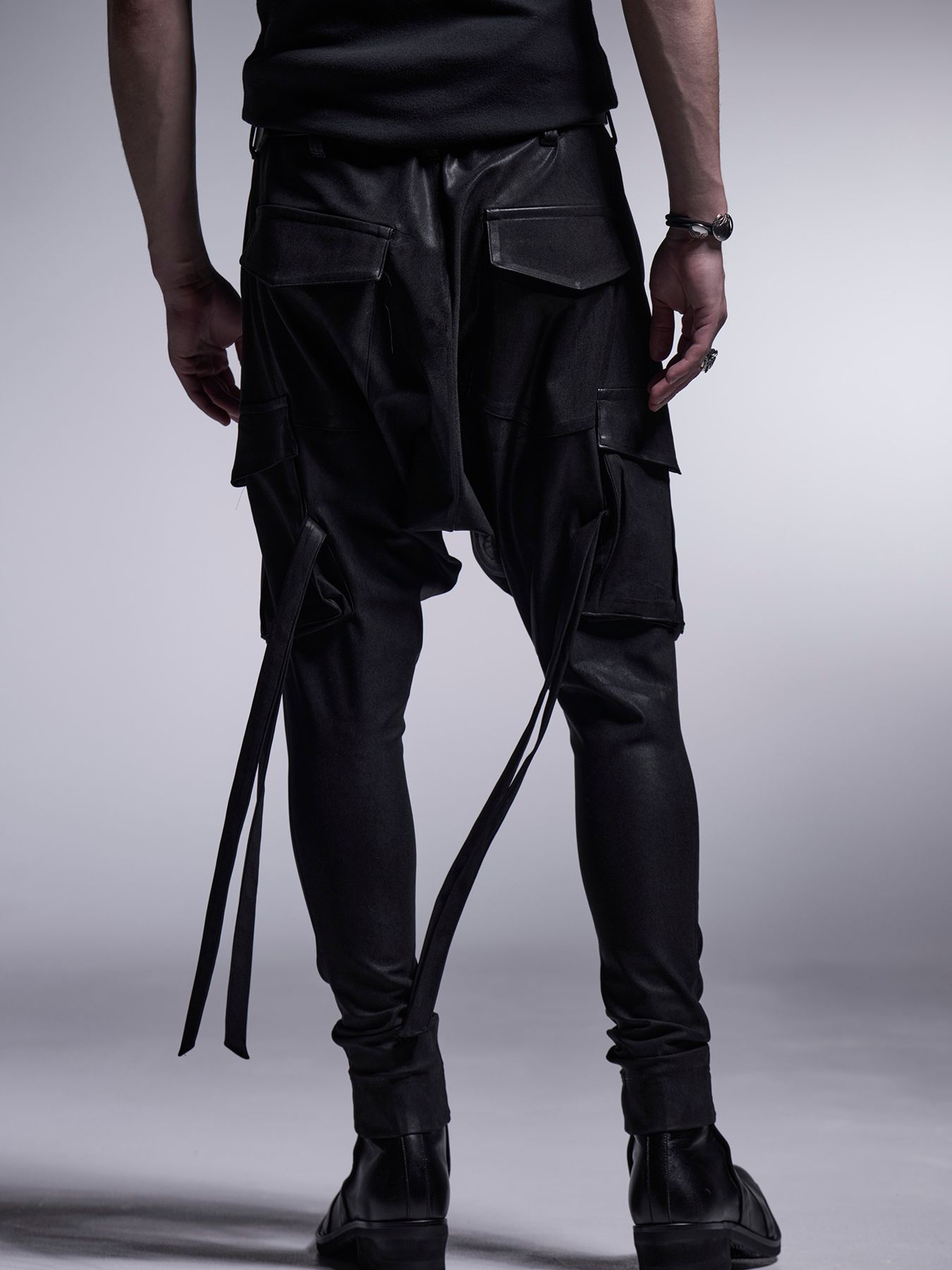 【予約品 7月13日(日) 締切】Coating Sarrouel Pants / コーティング サルエルパンツ / ブラック