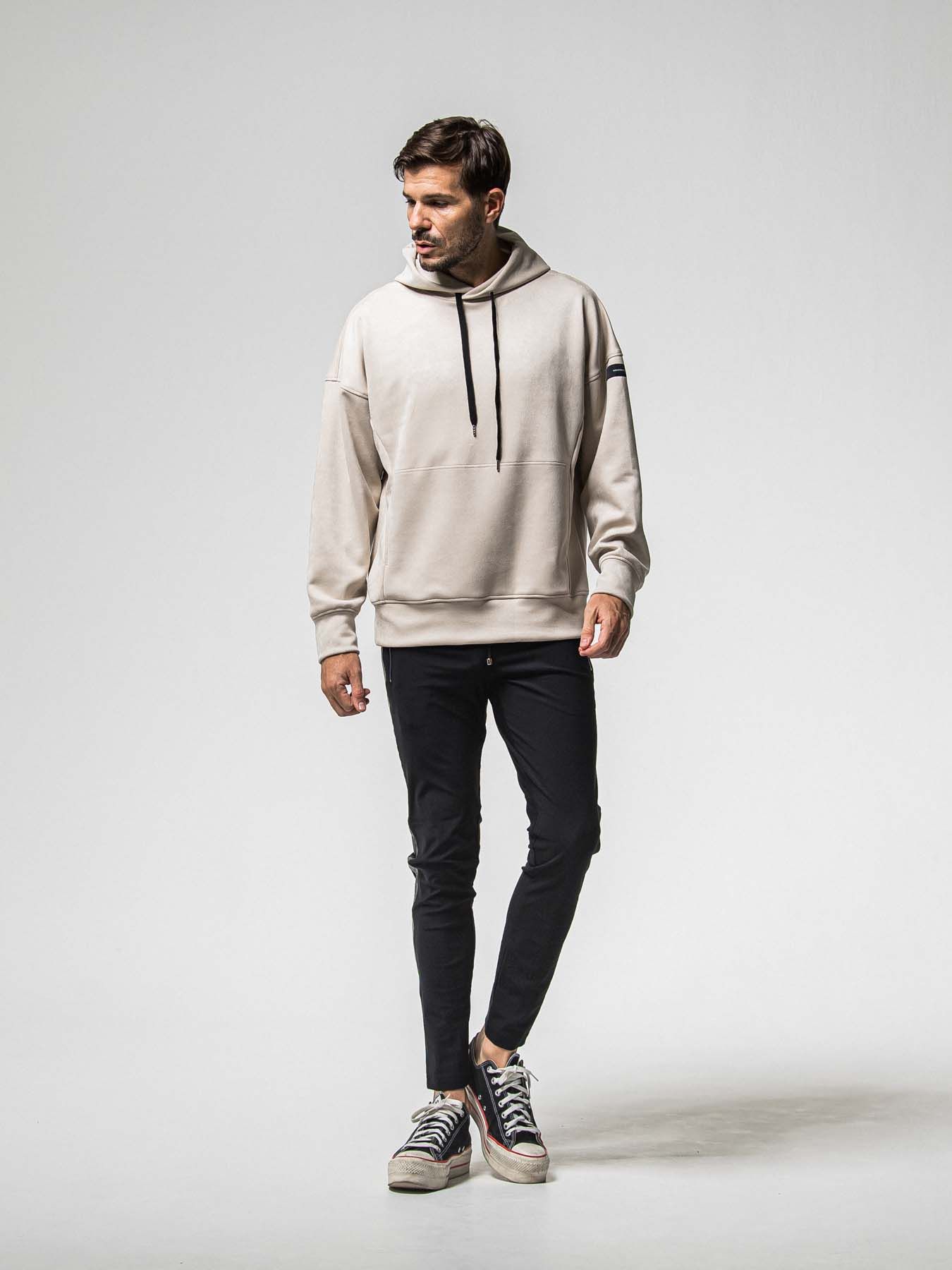 【予約品 8月31日(日) 締切】SUEDE LOOSE HOODIE / スウェード ルーズフーディ / グレージュ