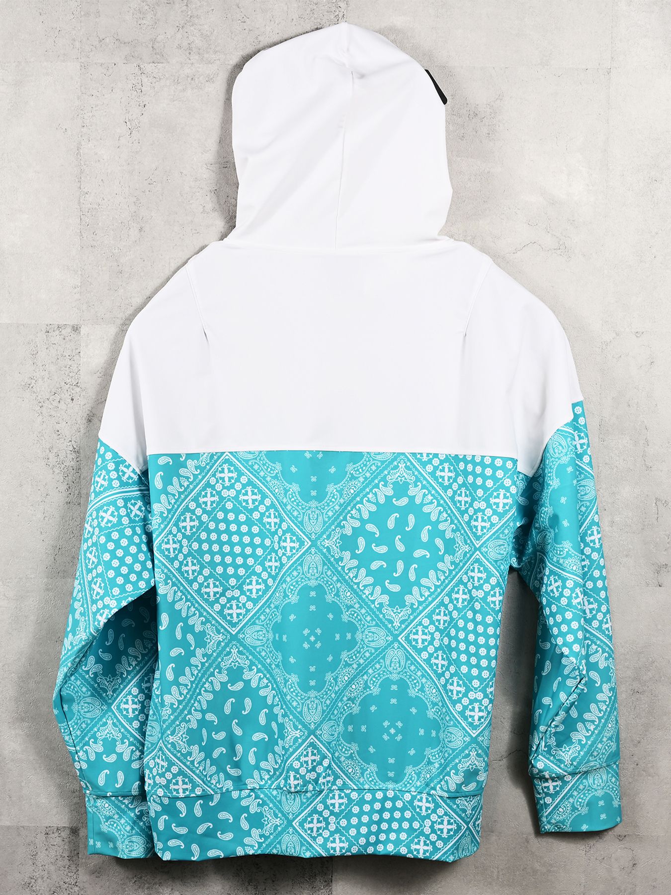 【予約品 】RASH OVER ZIPUP HOODIE / ラッシュガード オーバーサイズジップアップパーカー / バンダナブルーグリーン