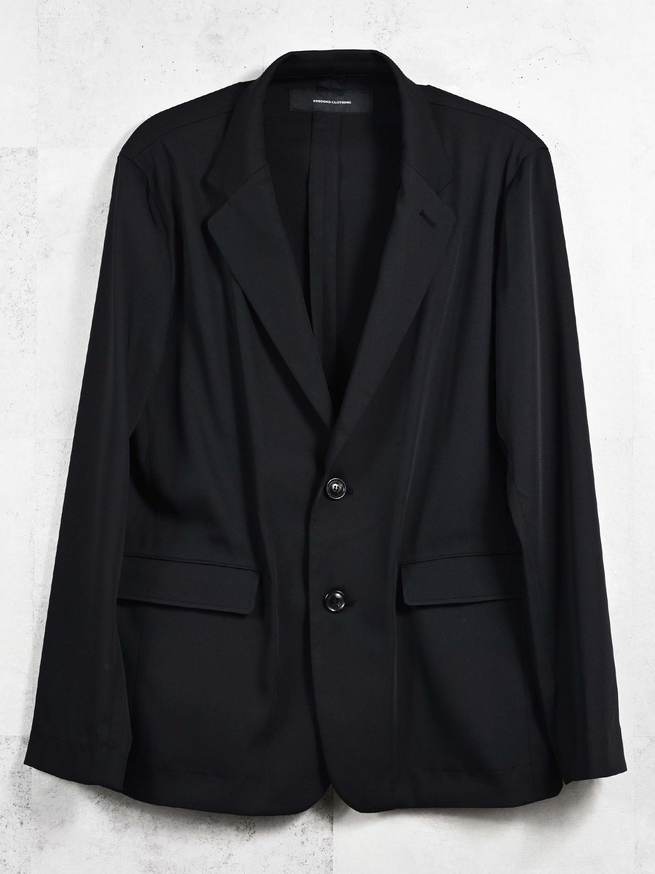 【予約品 11月16日(日) 締切】GARY LOOSE JACKET / ルーズフィット ジャージ テーラードジャケット / ブラック