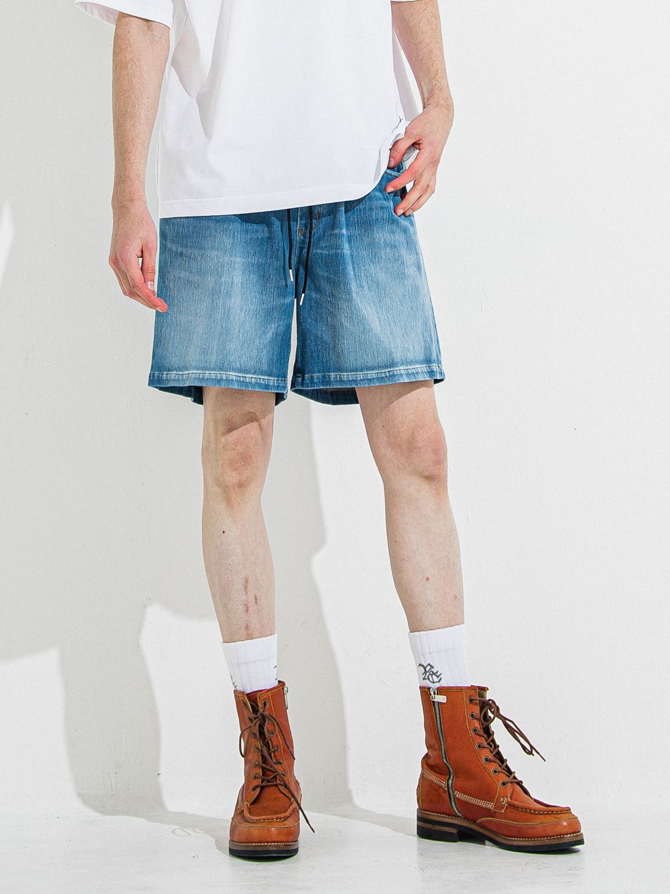 【予約品 】DENIM JERSEY SHORTS / デニムジャージショーツ / ライトインディゴ