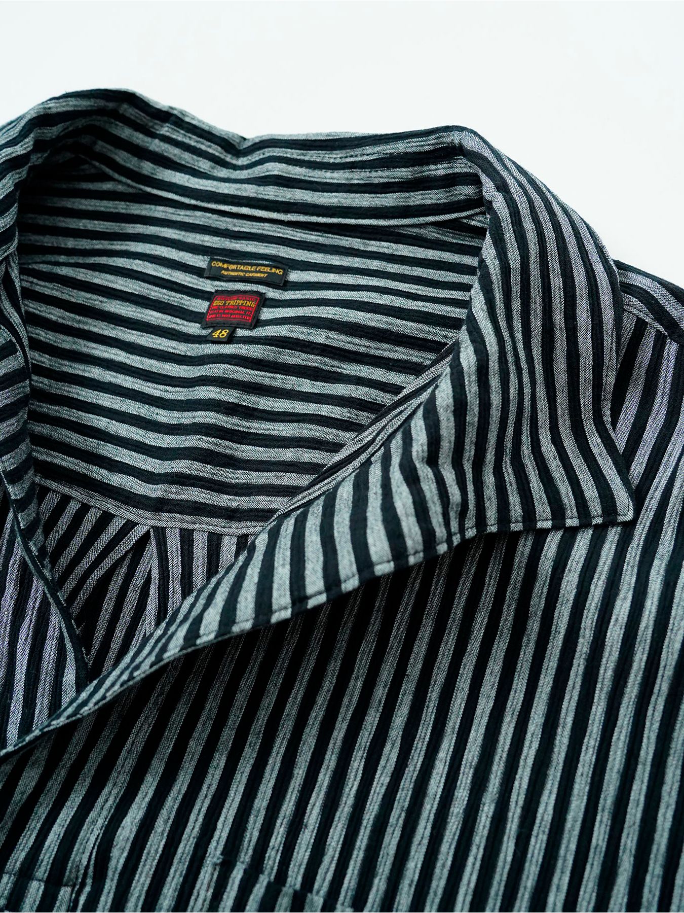 【予約品 11月9日(月) 締切】TAKASHIMAYORYUSHIRT / ストライプ プルオーバーシャツ / ブラック