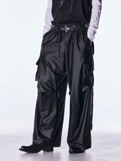 【予約品 6月29日(月) 締切】Emboss Silley Jersey Cargo Pants / サルエル ボンデージパンツ / ブラック