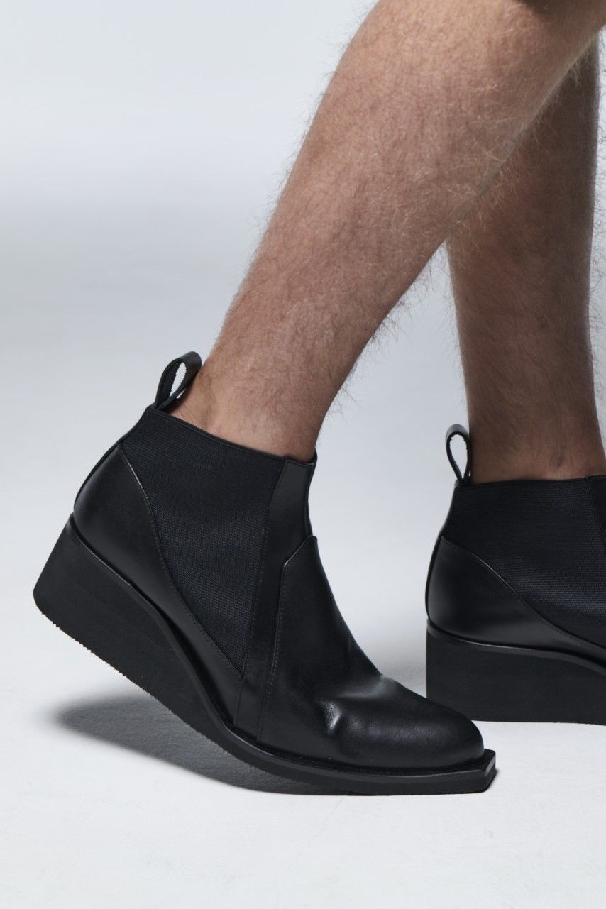 《予約品》 SideGoreHeelBoots / ブラック 【kiryuyrik】 2023年4月以降入荷予定
