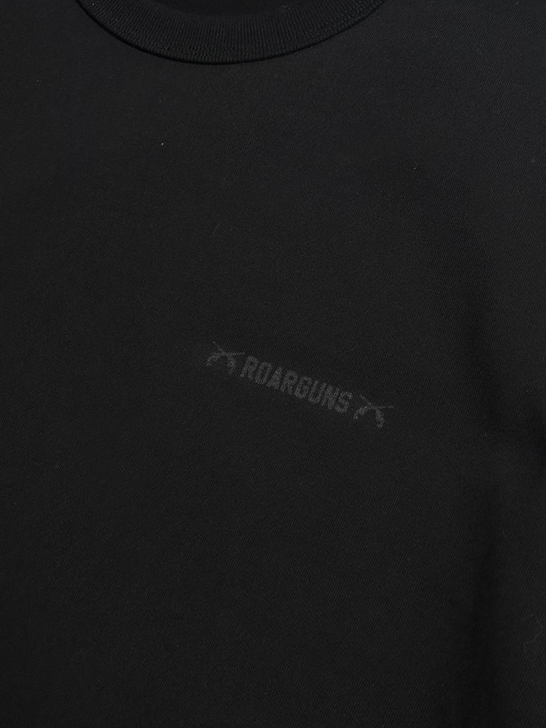 サイドクロスガンテープライン 長袖Tシャツ/ ブラック