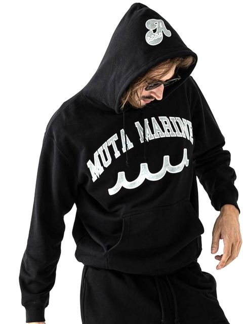(muta College Logo Hooded Sweatshirt /  ブラック  【Acanthus×muta】