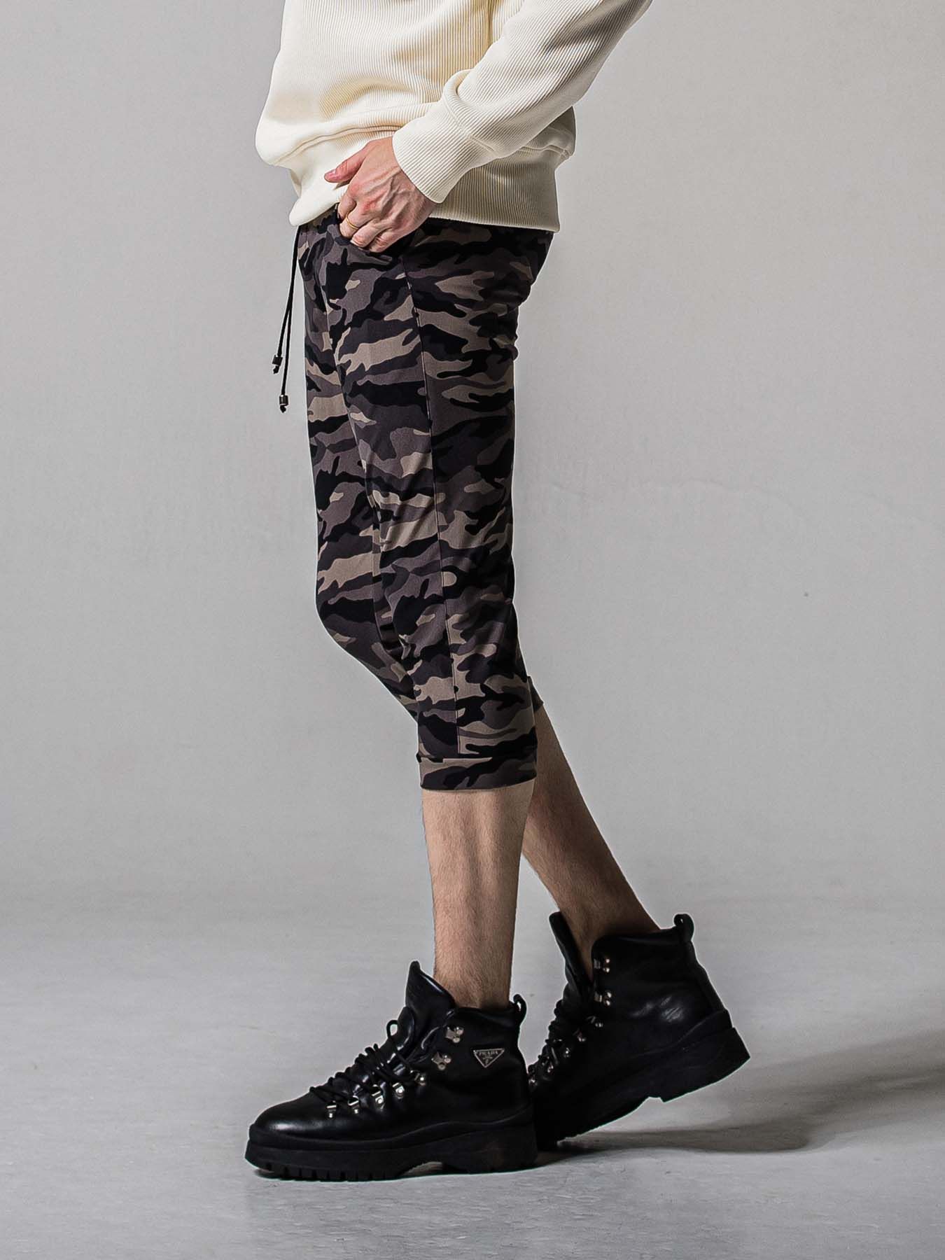 【予約品 11月16日(日) 締切】RE CROPPED PT / ナイロン イージークロップドパンツ / カモブラック