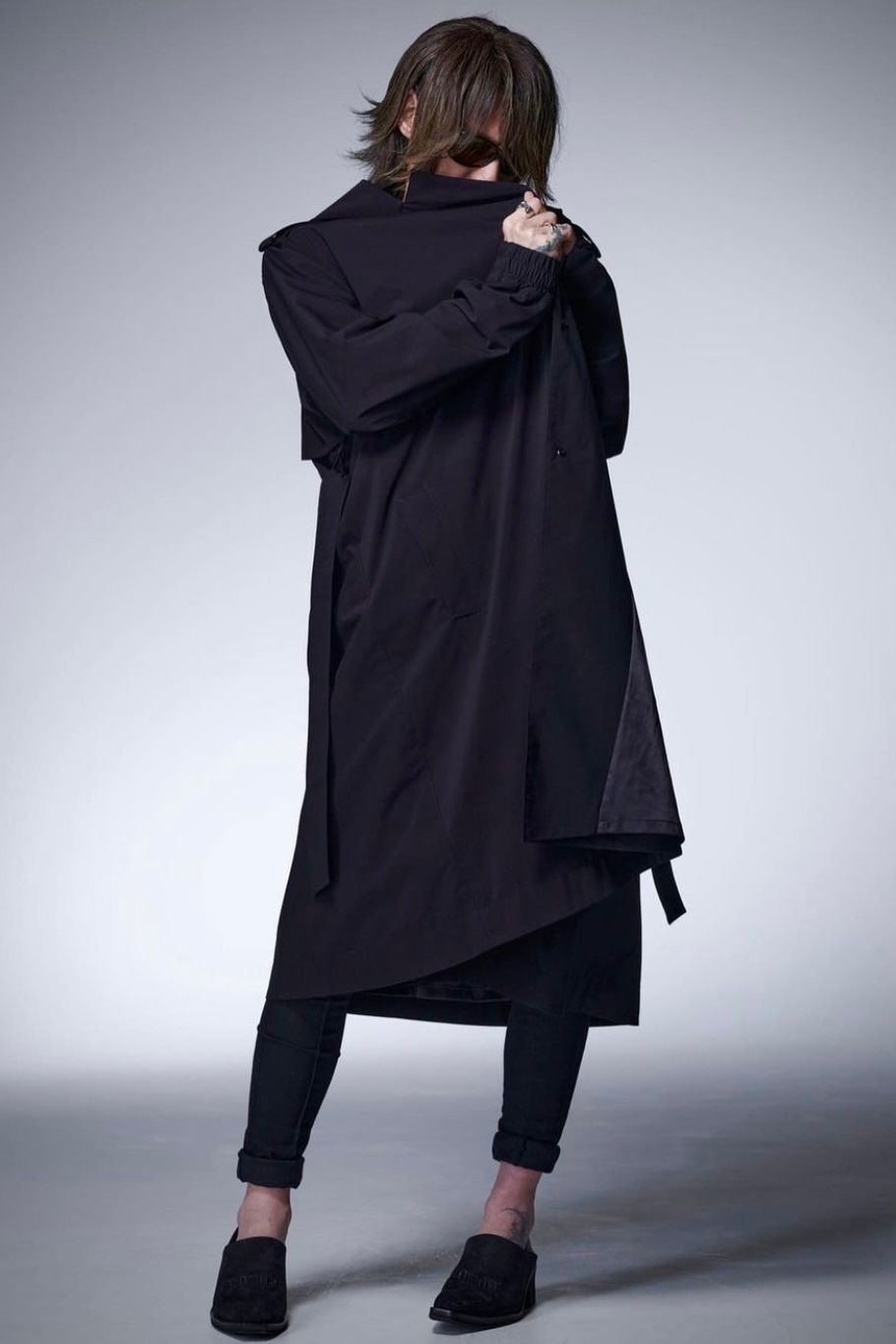 Recycled PEs Oversize Hoodie Coat  / ブラック 【THE ONENESS】