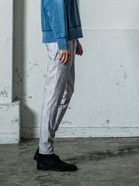 《予約11月17日19時締め》 CHRIS EASY  TUCK PANTS / イージータックパンツ / ペイズリーグレー