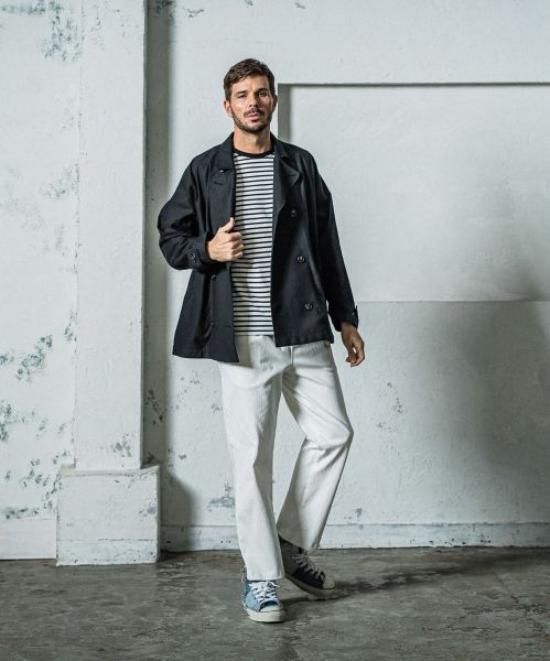《予約11月17日19時締め》 EX denim jersey  WIDE PT / ワイドパンツ / ホワイト