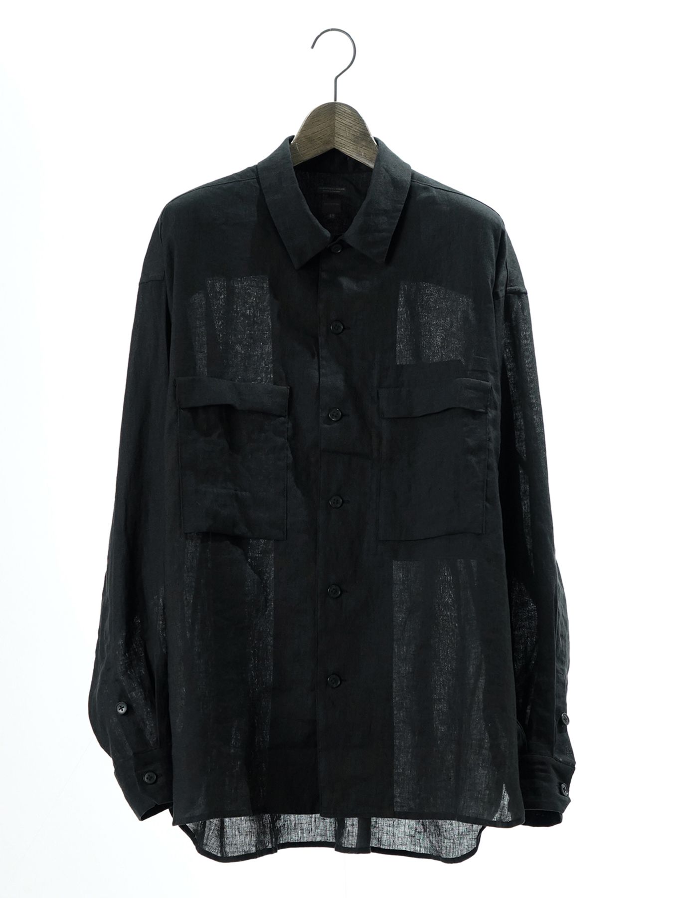 【予約品 11月23日(日) 締切】LINENOVERSHIRT / リネン ポロシャツ / BLACK