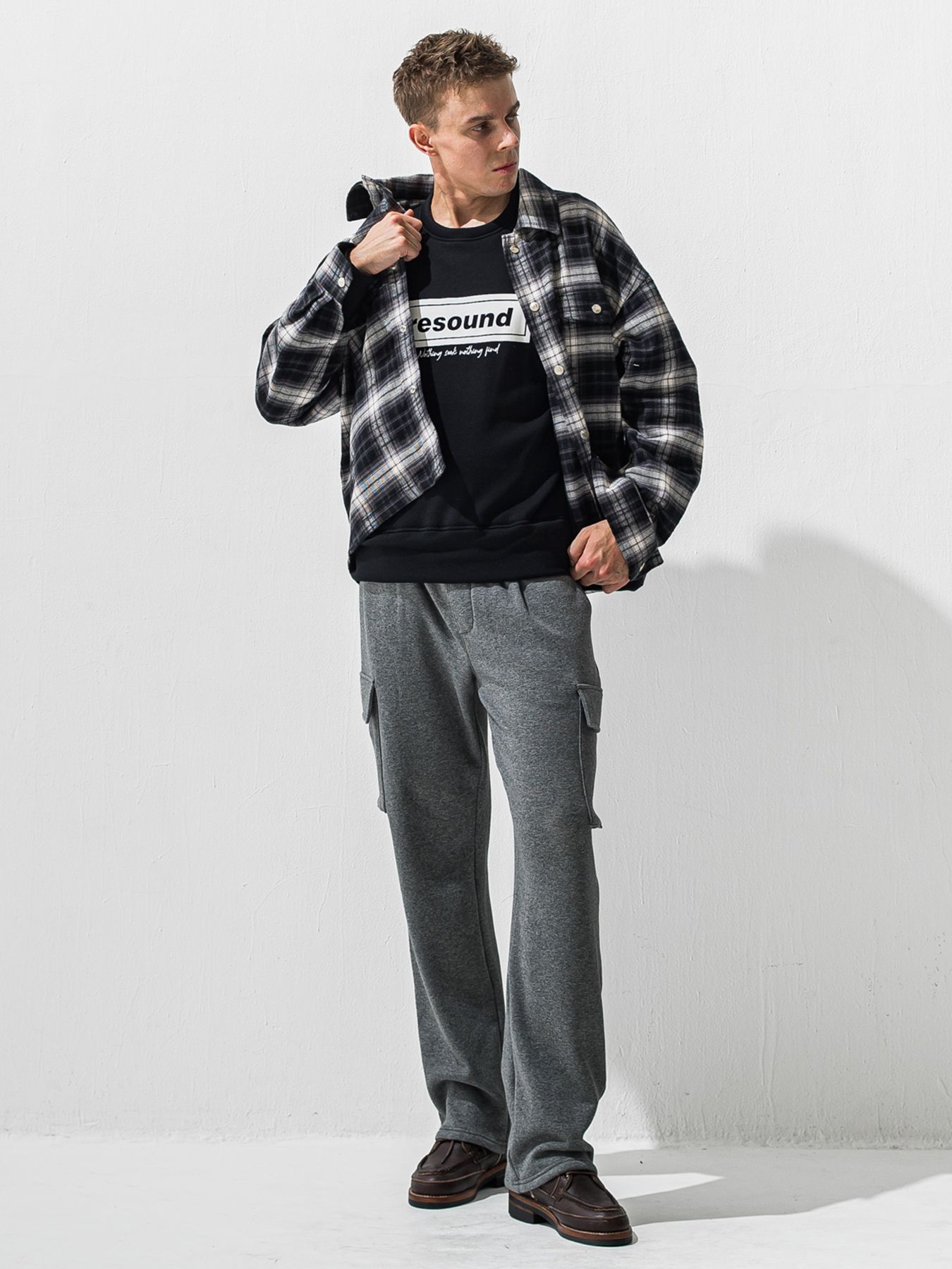 【予約品 9月6日(日) 締切】BOX VELOURS FLEECE DROP TRAINER / ボックスロゴ 裏起毛 ルーズトレーナー / ブラック