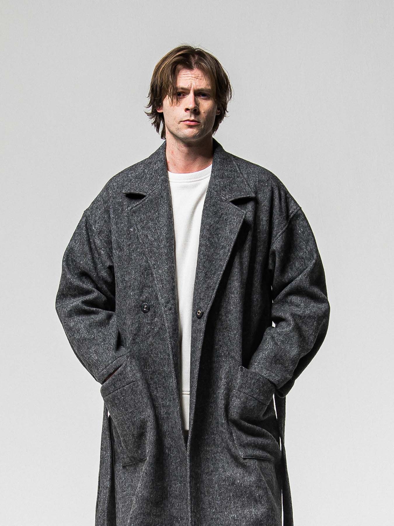 【予約品 】GOWN OVER COAT / ガウンオーバーコート / グレー