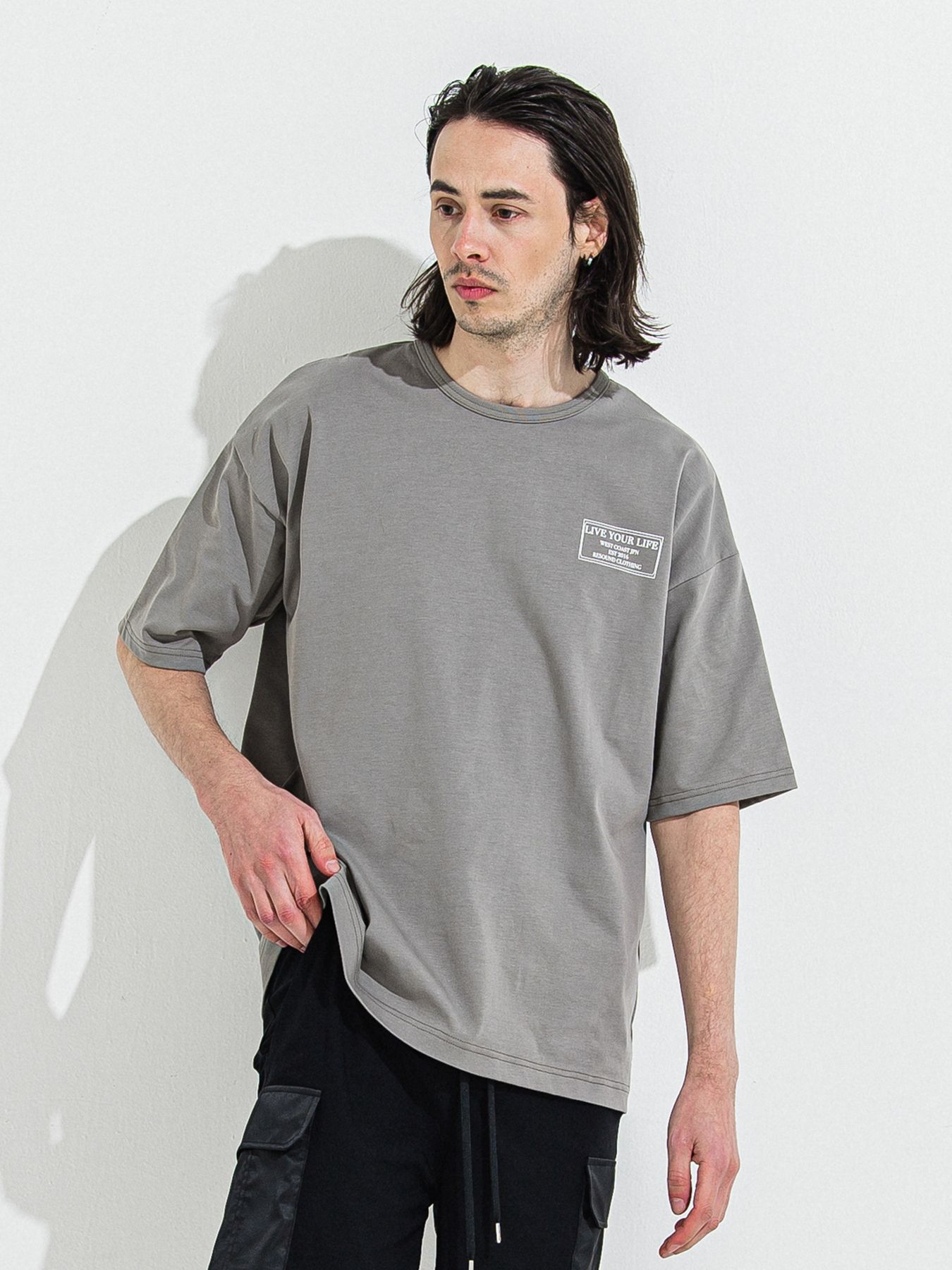 【予約品 】CREW OVER TEE /  クルーオーバーサイズTシャツ / グレー