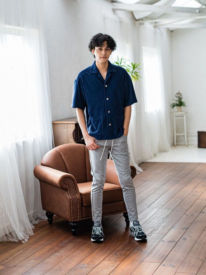 《予約品3月3日18：00締め》 PILE BEACH SHIRTS / パイルシャツ / ネイビー