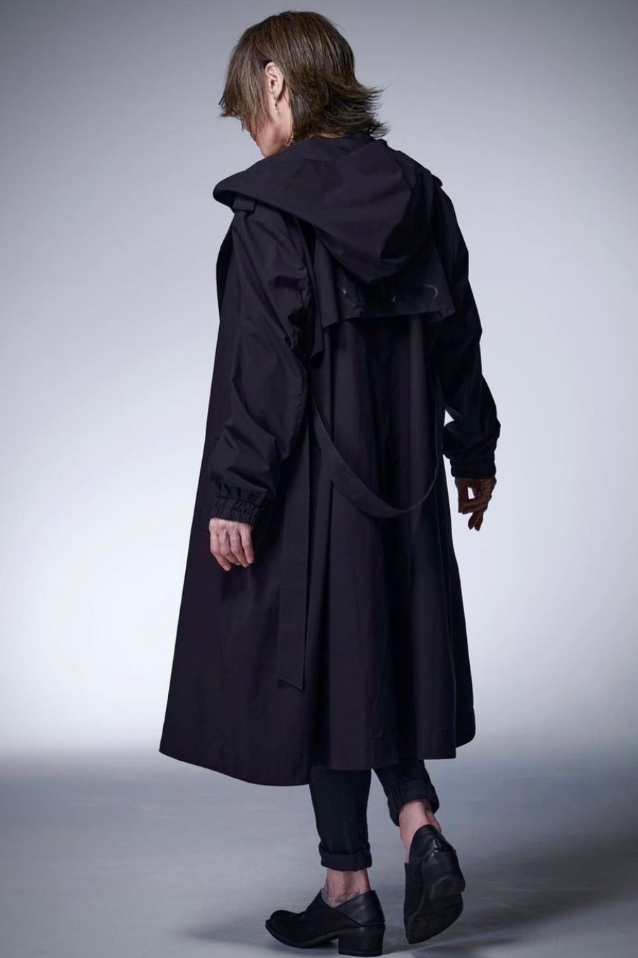 Recycled PEs Oversize Hoodie Coat  / ブラック 【THE ONENESS】