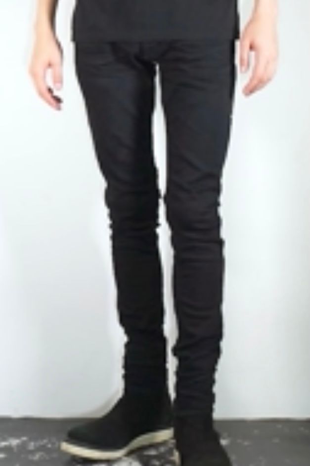 《予約品》 11oz オーガニックコットン ストレッチデニム SKINNY JOHN スキニー ワンウォッシュ / BLACK 【STRUM】 7月下~8月上旬入荷予定