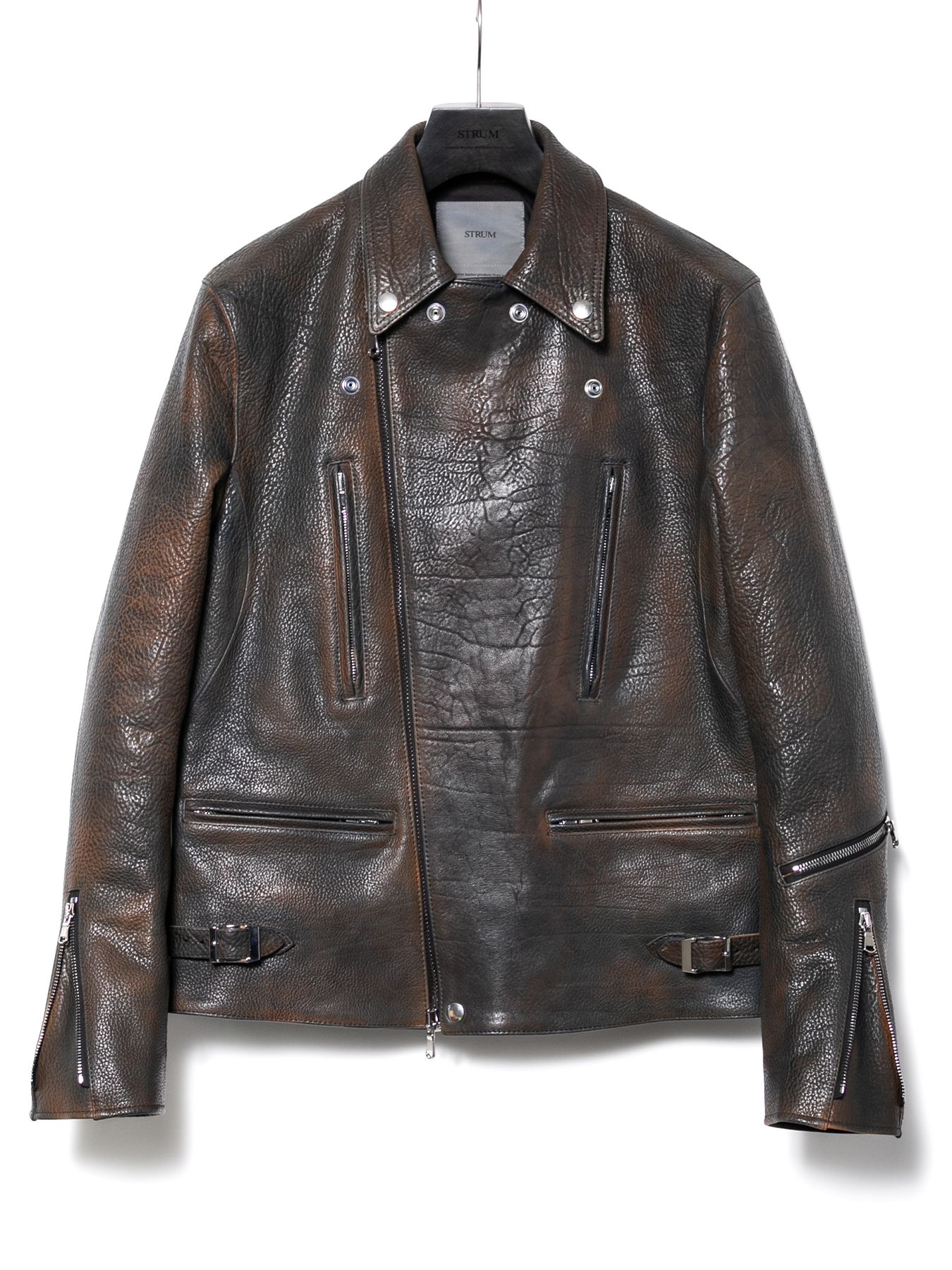 【予約品 10月12日(日) 締切】Full Vegetable Tanned Italian Double Shoulder Steer Hide Garment Burning Dyed Double Riders / イタリアン ダブルショルダー 燃焼製品染めダブルライダース / LIST