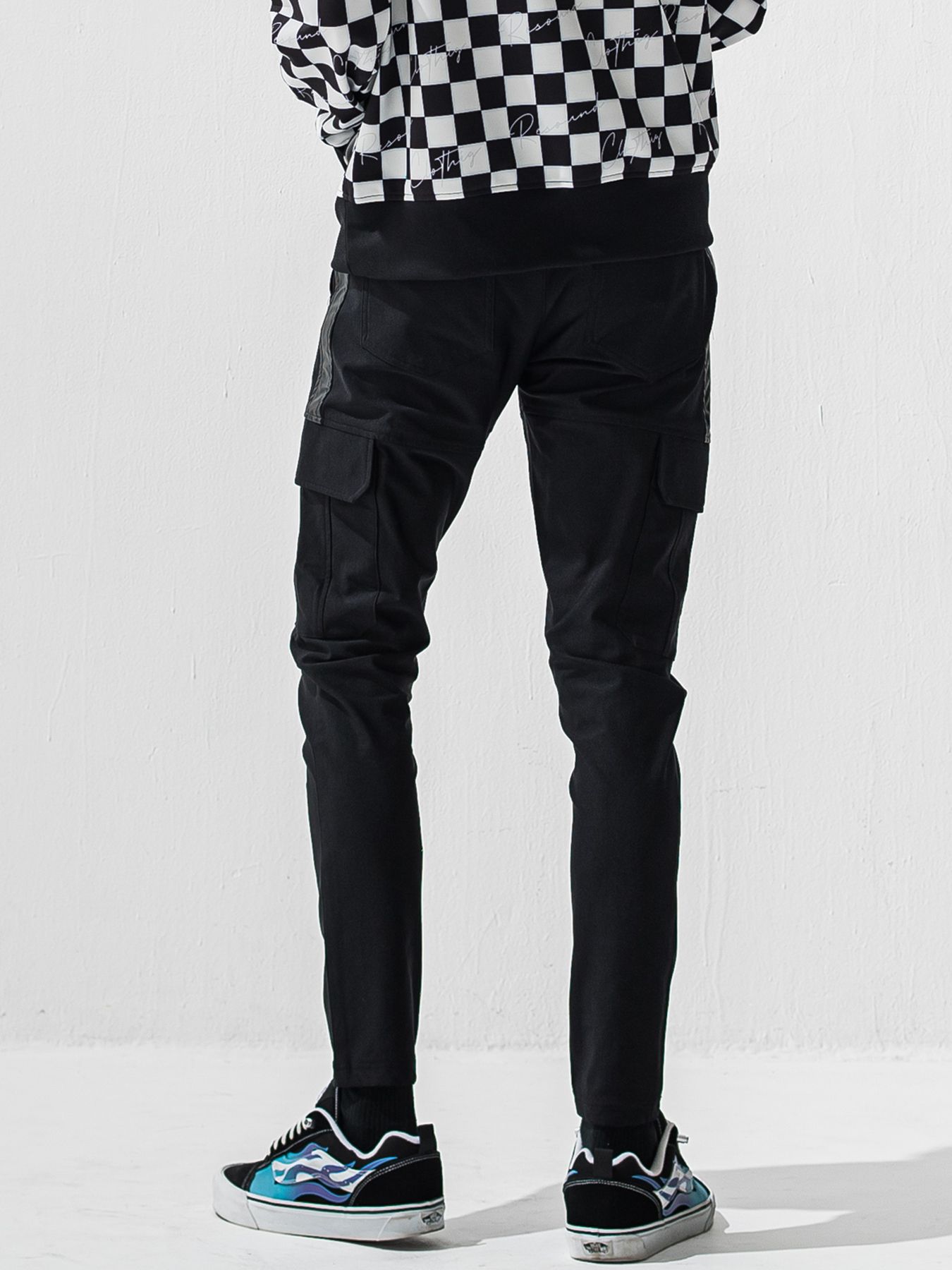 【予約品】DARRELL HEAT CARGO PT / 裏起毛 カーゴラインパンツ / ブラック