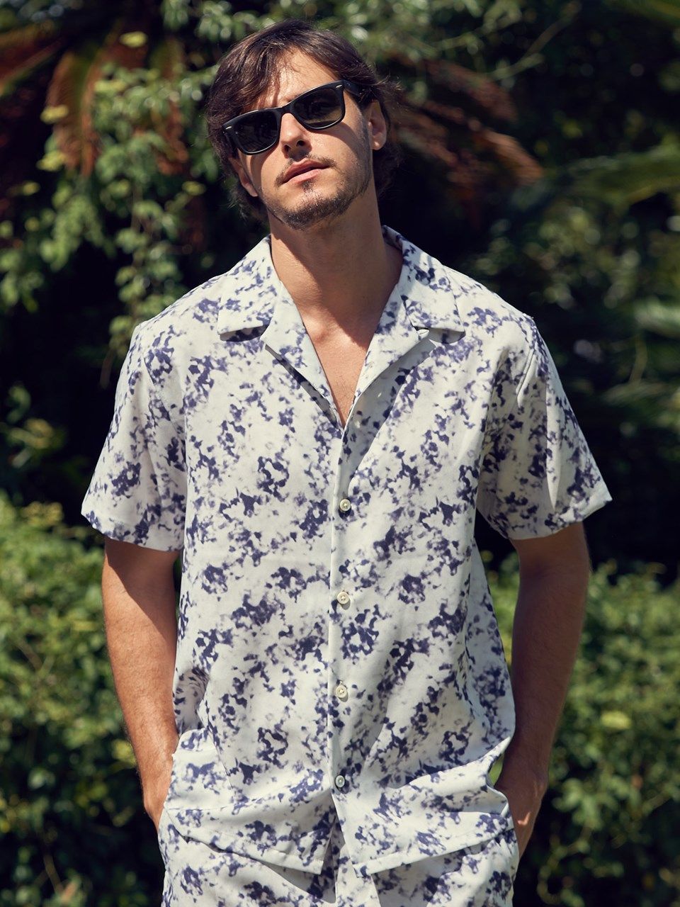 《予約品》 patterned s/s shirt / ハワイアンシャツ / ブラック
