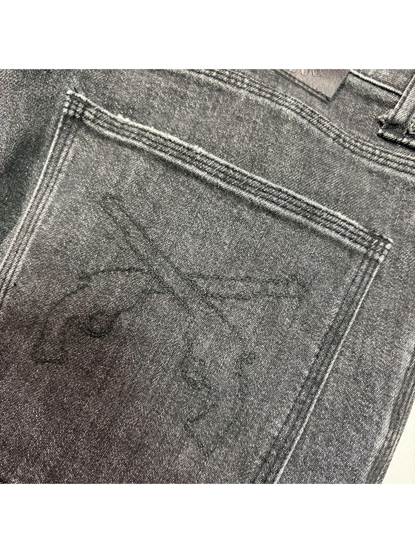 【予約品 3月9日(月) 18:00 締切】STRETCH DENIM PT CRY / ストレッチデニム ブーツカットパンツ / クリスタル ブラック