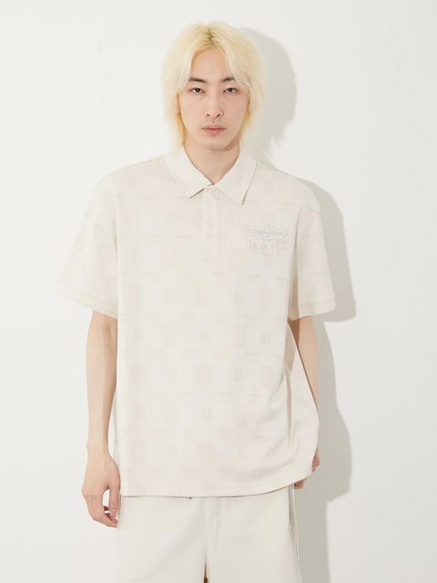 JACQUARD POLO SHIRT / ジャガードポロシャツ / カーキ