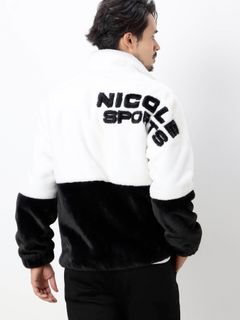スタンドカラー ファーブルゾン / ホワイト【NICOLE SPORTS】