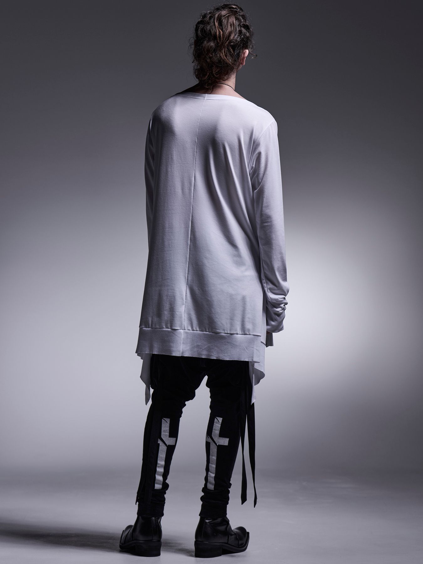 Boat Neck Flare T-Shirt / ボートネック フレアTシャツ / ホワイト