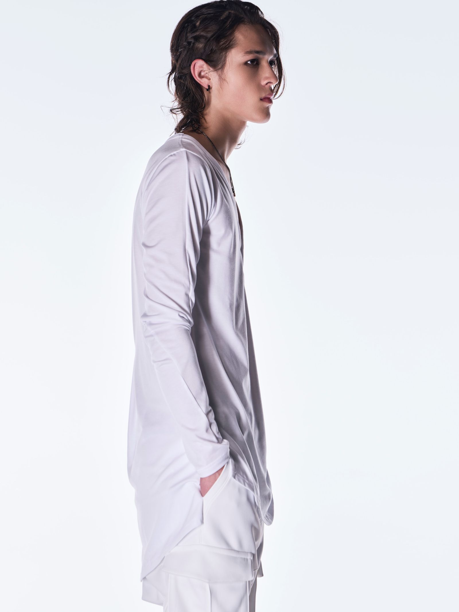 【予約品 6月29日(月) 締切】BEATENJIKU Henry Neck T-Shirt / ヘンリーネック Tシャツ / ホワイト